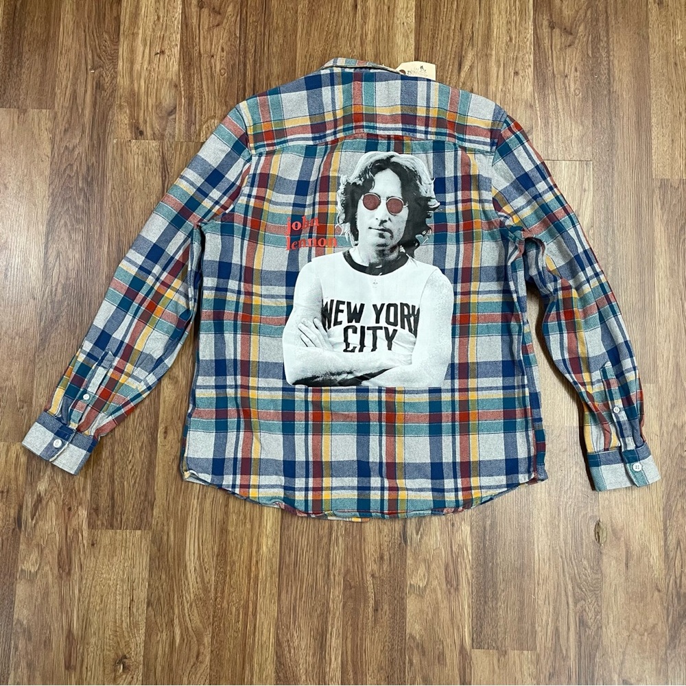 John Lennon Print ( Beatles) Vintage Cotton Flannel Shirt size M